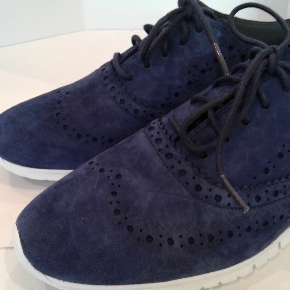 New! Cole Haan grand os blue leather Oxford sneakers shoes